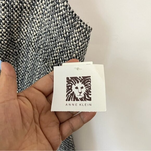 Anne Klein, Women's Wool Blend Tweed Mini Dress - Black/Gray. Size: 8. NWT - Picture 5 of 14